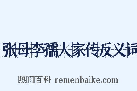 张母李孺人家传反义词是什么意思的图片